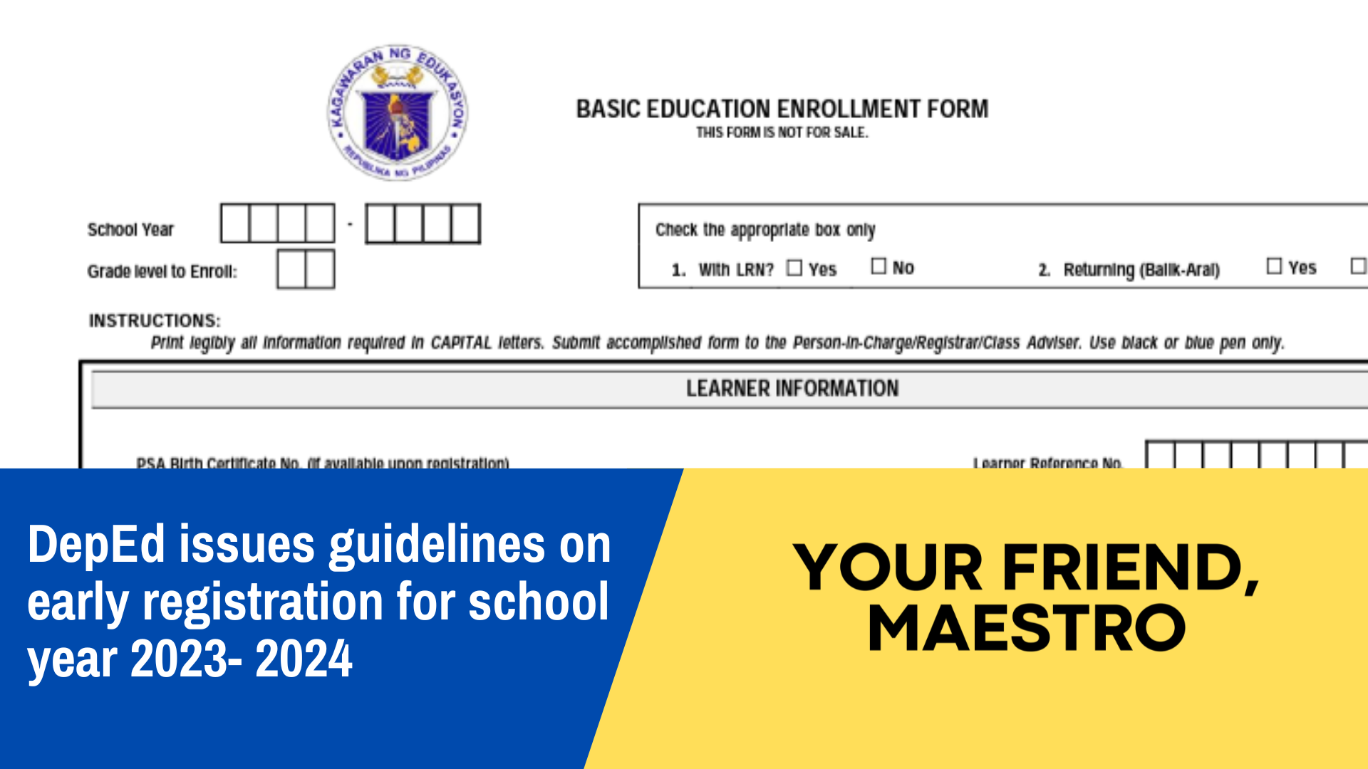 DepEd issues guidelines on early registration for school year 2023 2024